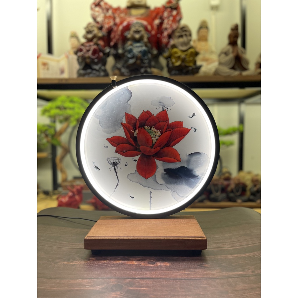 Kệ đèn LED hào quang xông trầm - Trang trí tiểu cảnh, tượng Phật, thờ cúng - Tự Thanh