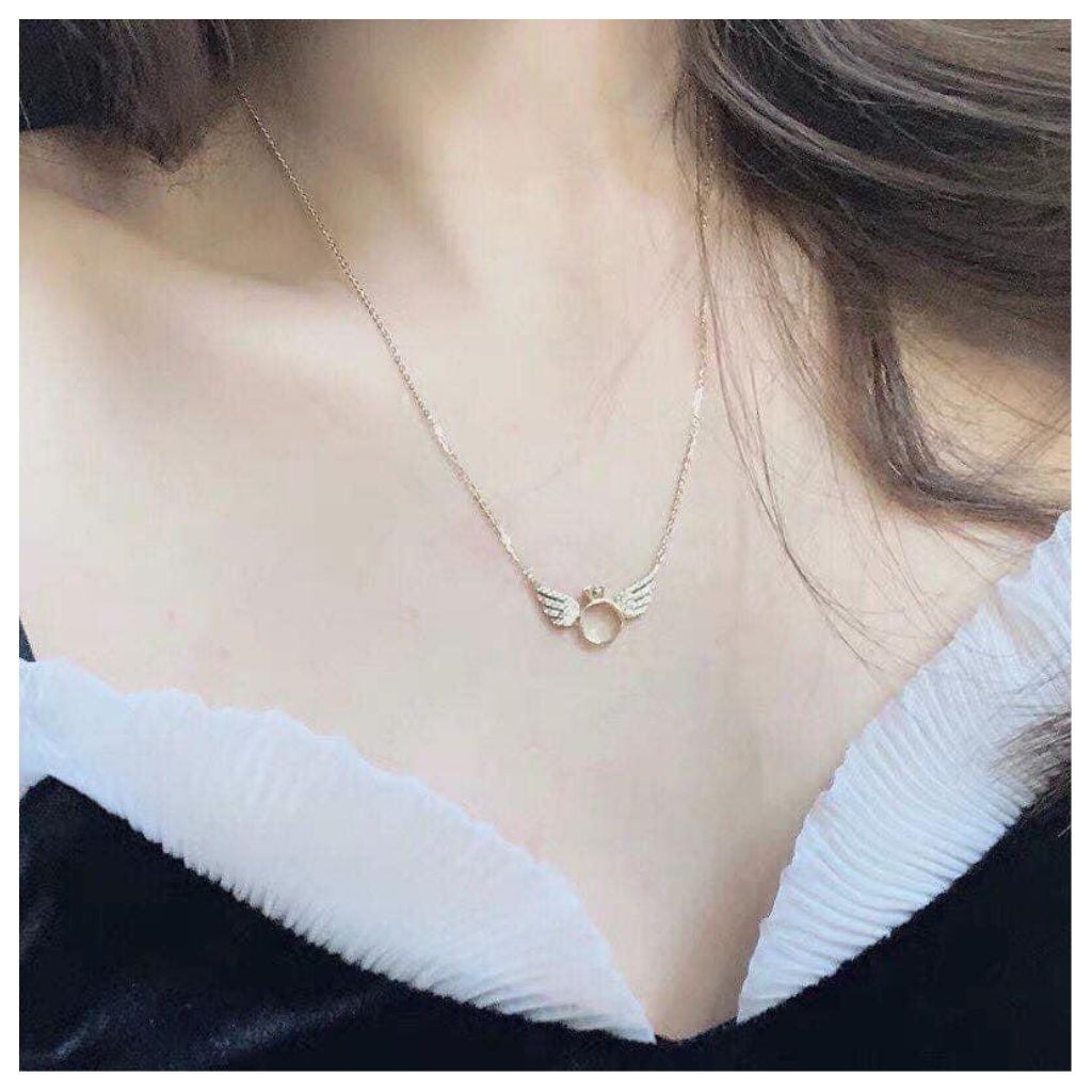 DÂY CHUYỀN BẠC NỮ ĐÔI CÁNH THIÊN THẦN TẶNG VÒNG CHỈ ĐỎ MAY MẮN | BigBuy360 - bigbuy360.vn