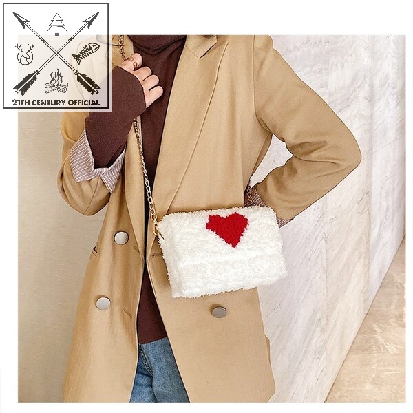 Túi Tự Đan Thêu Trái Tim, Túi Xách Handmade Đeo Chéo Bày Tỏ Tình Cảm Dịp Valentine