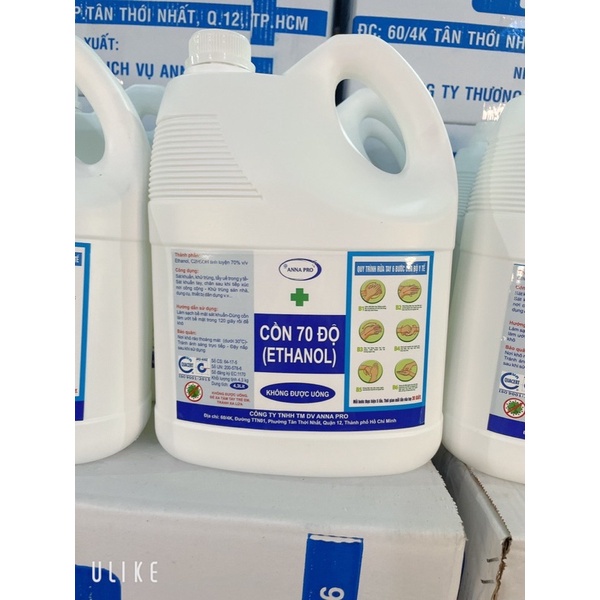 Cồn 70 độ sát khuẩn, rửa tay trực tiếp, Can 4,5 lít | BigBuy360 - bigbuy360.vn