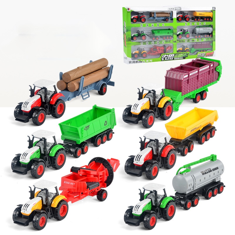 [Mã LIFEC1010B - 12% đơn 150K] Xe kéo nông trại đồ chơi KAVY cho bé đầu xe hợp kim mô phỏng vận chuyển, chở gỗ, máy gặt