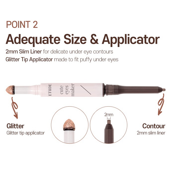 Etude Cute Eyes Maker - kẻ mắt, màu mắt, kẻ bọng mắt