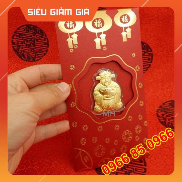 [Hàng tết] Combo 10 Bao Lì Xì Mạ Vàng Thần Tài  2023 Đài Loan