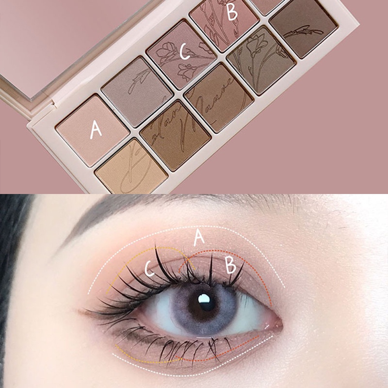 Bảng phấn mắt màu nude/ ánh ngọc trai lấp lánh chống thấm nước không nhòe lâu trôi