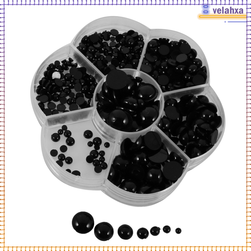 510 Pieces 3-12mm Round Plastic Black Flat Doll Eyes for Doll Animal Puppet DIY Making
