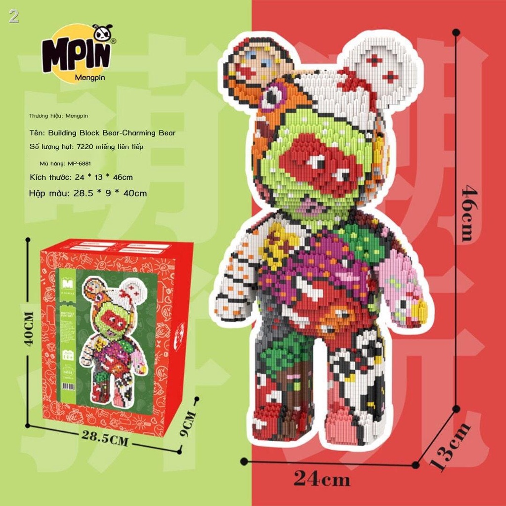 ZGấu Bạo lực Chất lỏng Tương thích với Khối xây dựng Lego Con gấu Bạo lực Có độ khó cao Câu đố dành cho Người lớn Xếp hì