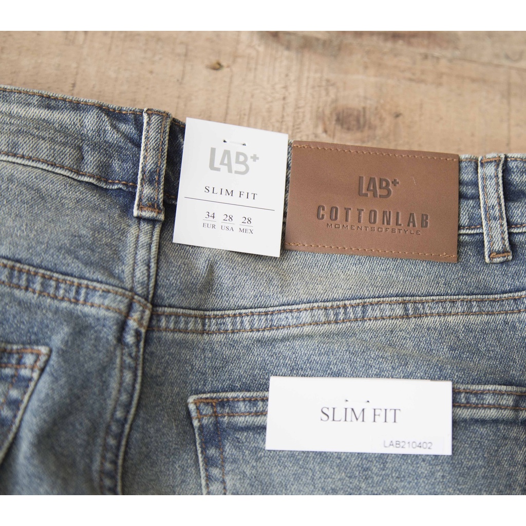 Quần jeans nam xanh  mài dáng dài cao cấp - VNLINE