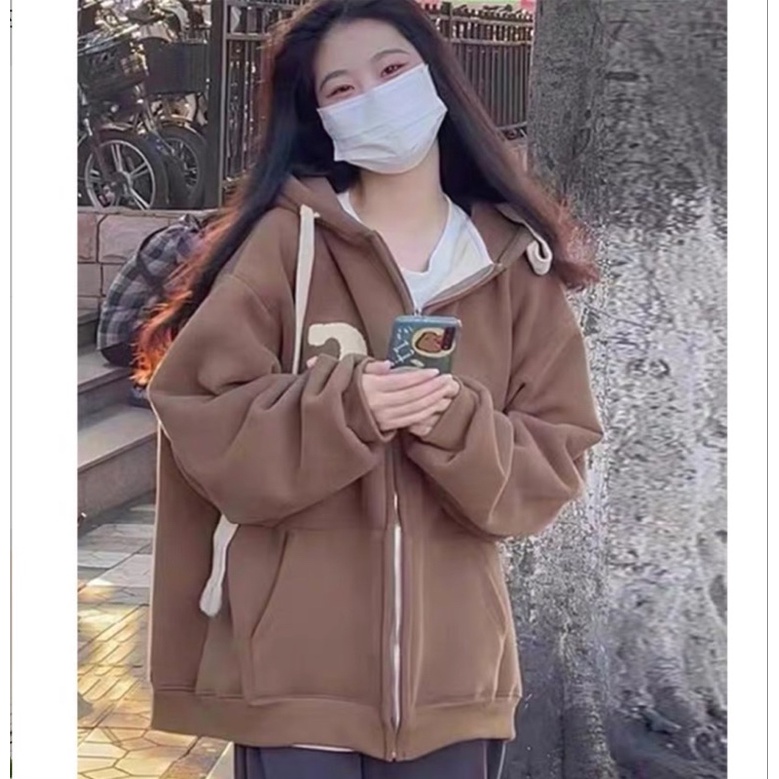 Áo Khoác Hoodie Nam Nữ Unisex Chữ C Oversize Phong Cách Ulzzang