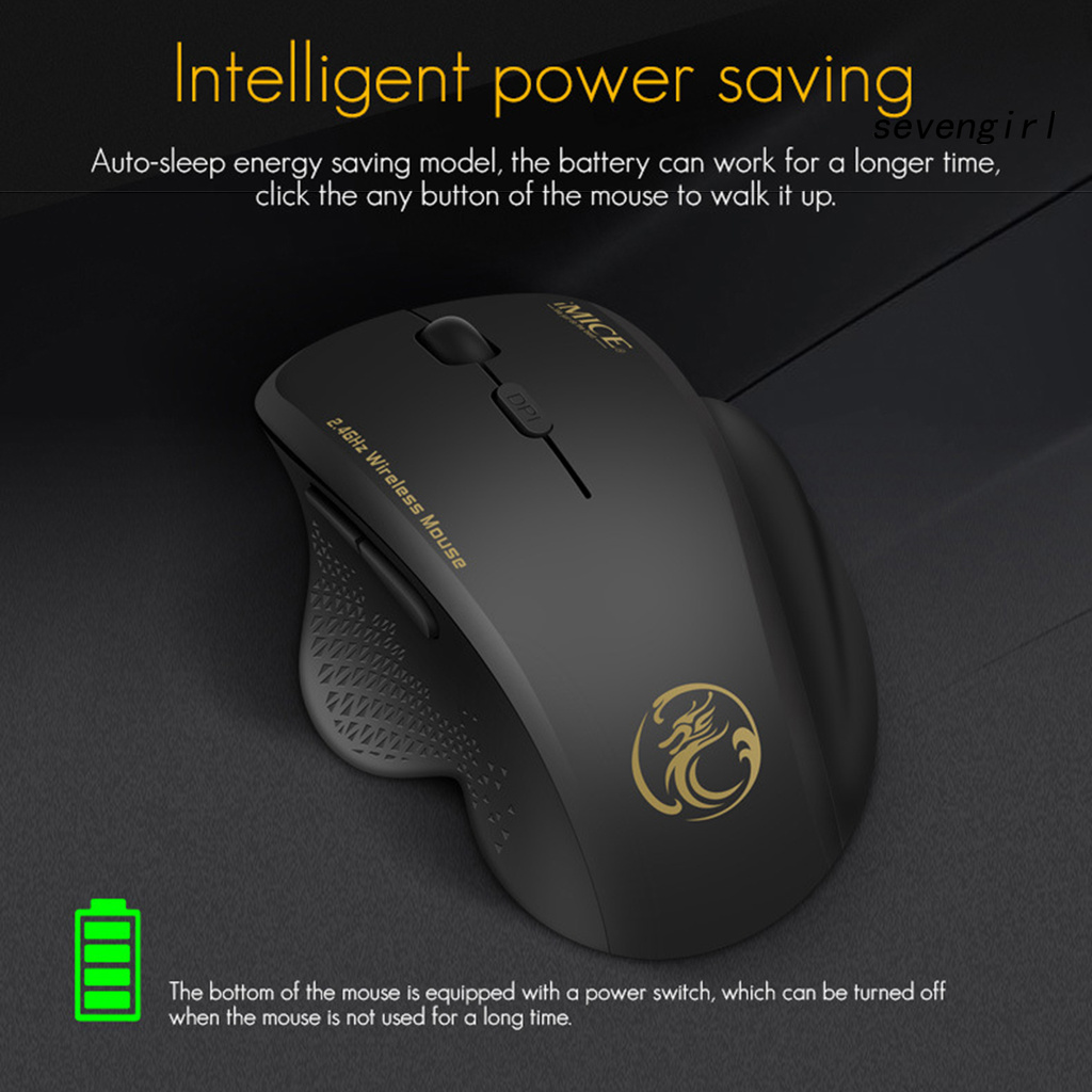 IMICE Chuột Chơi Game Không Dây Sev-Mice G6 2.4ghz Abs