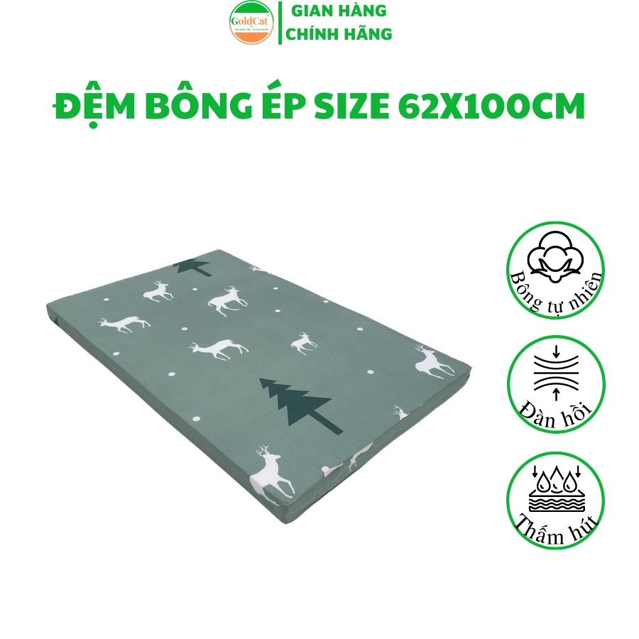 Đệm Cũi Cho Bé GOLDCAT Chất Liệu Bông Ép, Thoáng Khí, Đàn Hồi, Độ Dày Tiêu Chuẩn 5cm, Kích Thước 62x100cm