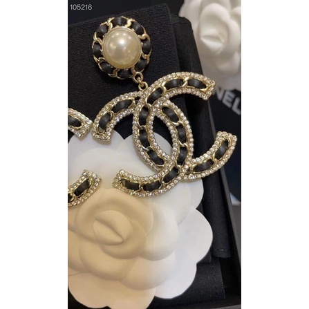 Bông Tai Chữ C Đính Ngọc Trai Nhân Tạo 22P