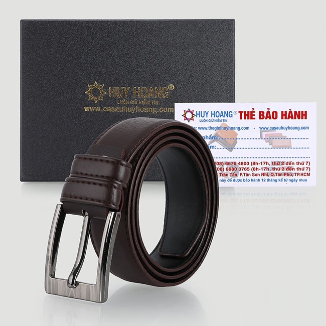 Dây nịt nam Huy Hoàng 3,5P may viền màu bò, đen, nâu HP4004-05-06