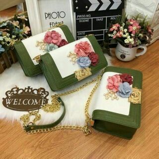 Túi đeo chéo hoa nổi quảng châu
