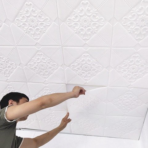 Miếng Xốp Dán Tường 3D 35x35cm cách âm cách nhiệt chống ẩm tiện dụng Vân Sóng Tiêu Âm Cách Nhiệt Giá Rẻ