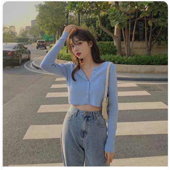 [CHẤT ĐẸP] Áo Croptop nữ dài tay chất thun gân co dãn, thoáng mát phong cách Ulzzang Girl Hàn Quốc. | BigBuy360 - bigbuy360.vn