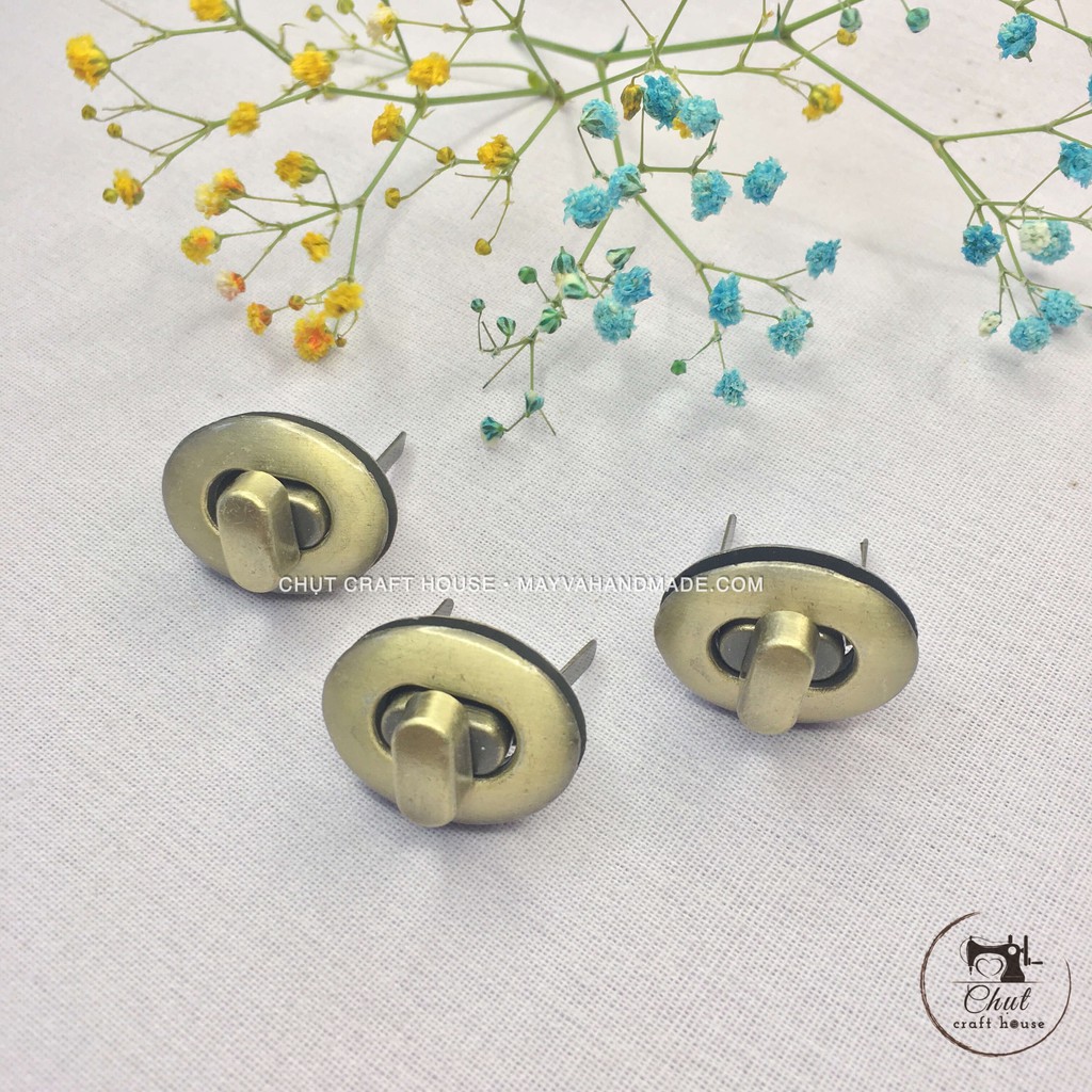 Khóa chui ovan xoay cho túi ví - Đồng cao cấp - Giá xưởng