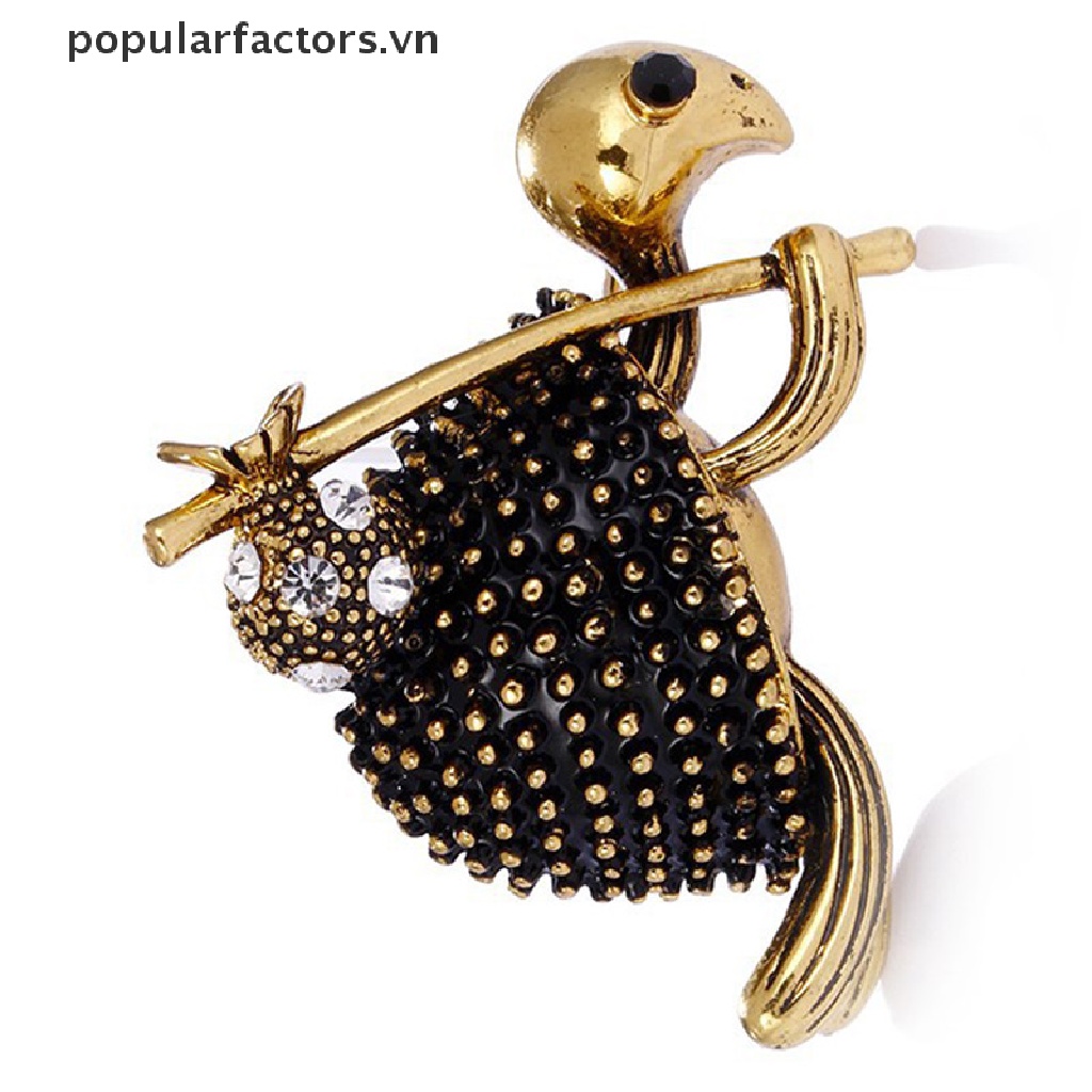 Ghim Cài Áo Hình Rùa Tráng Men Đính Pha Lê Unisex