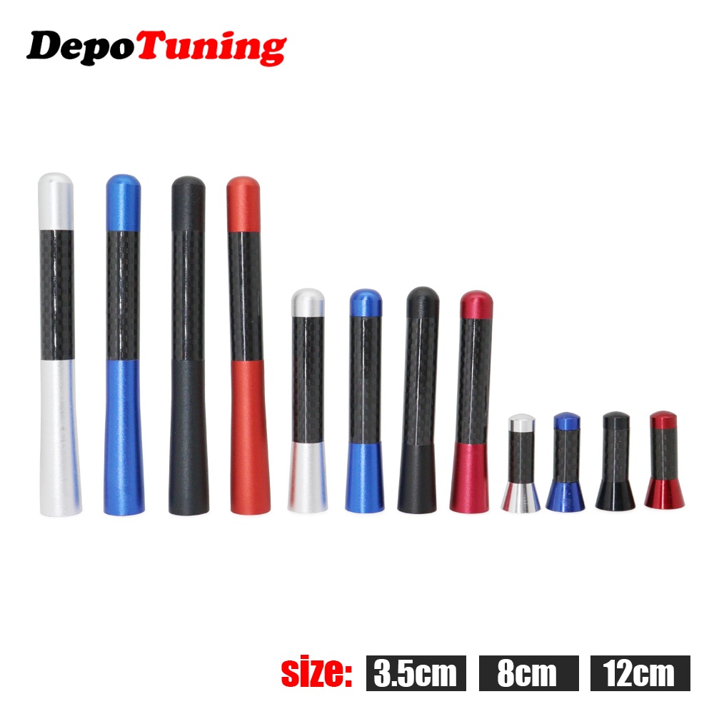 1 Ăng Ten Thu Sóng FM/AM Bằng Sợi Carbon Kim Loại 3.5cm 8cm 12cm Gắn Nóc Xe Hơi