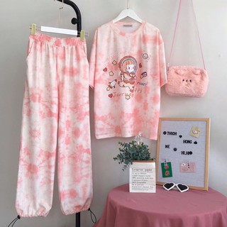 UNISEX - SET QUẦN ÁO UNISEX NAM NỮ - SET ULZZANG LOANG MÀU CỰC CHẤT - ÁO THUN LOANG MÀU