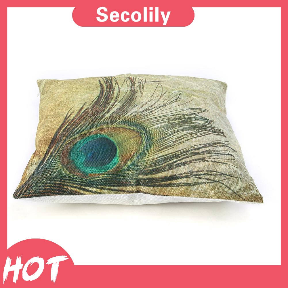 Peacock Linen Pillowcase Throw Pillow Cover Cushion Cover Home Decor