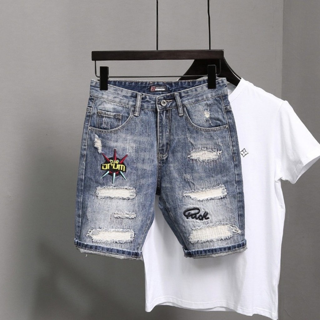 Quần Short Nam AD236JM - AD258JM Short Jean Nam VNXK Co Dãn Cao Cấp Phối Rách Hàng Xưởng Tận Gốc Thời Trang TG (44-70KG) | BigBuy360 - bigbuy360.vn