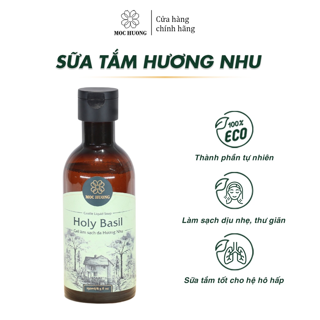 Sữa Tắm Thiên Nhiên Hương Nhu MỘC HƯƠNG Chiết Xuất Dầu Thực Vật Làm Sạch Dịu Nhẹ, Dưỡng Âm, Mềm Mượt