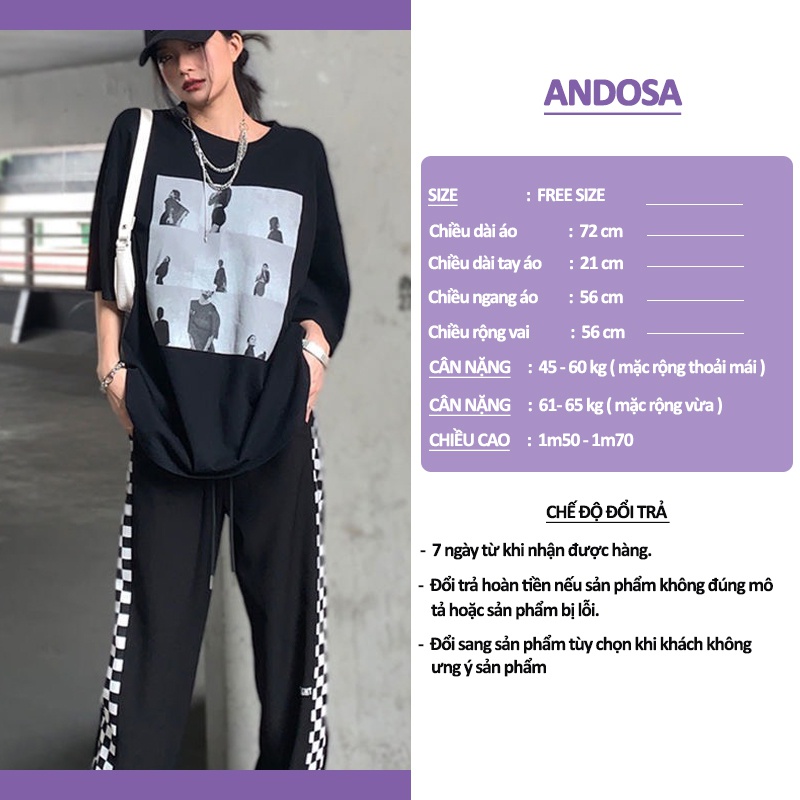 Áo thun nữ Unisex 3158 in hình tay lỡ form rộng chất cotton hàng Quảng Châu ANDOSA AT20