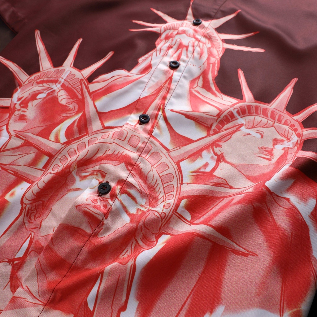 MENDE - Libartas Shirt Đỏ - Áo sơ mi nam tay ngắn vải lụa