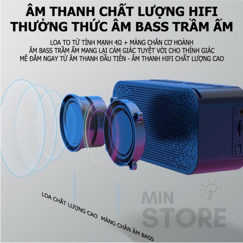 “Chính Hãng” Loa bluetooth CÁIE G10  AMOI G5 tích hợp đồng hồ báo thức, mặt kính tràn viền cao cấp