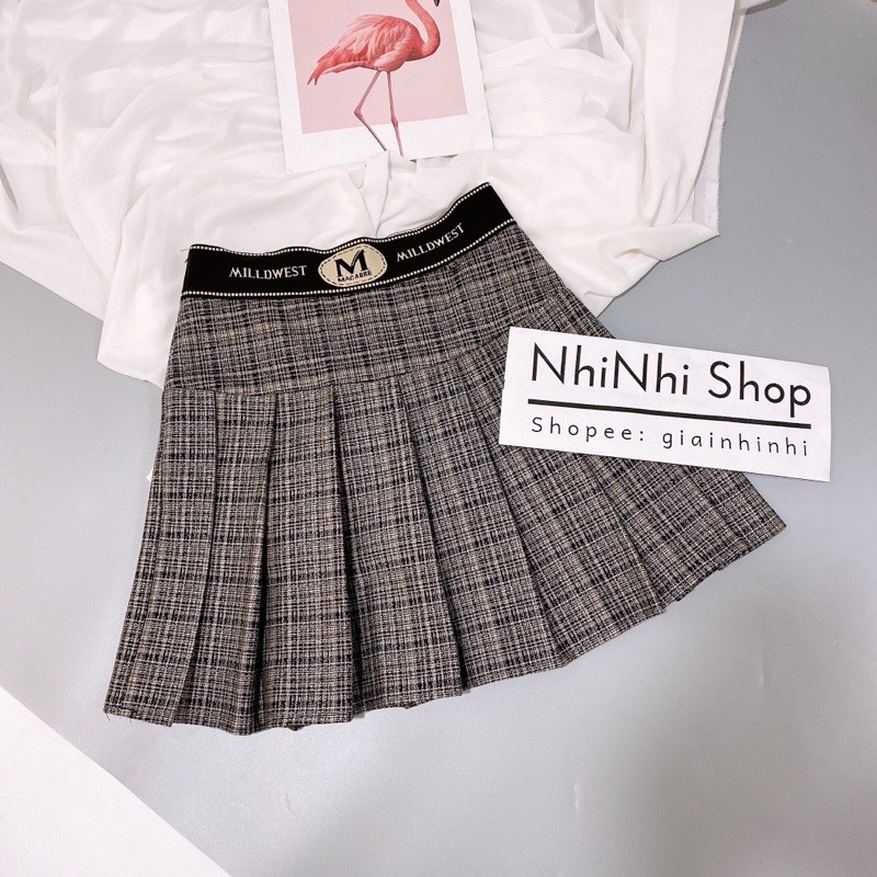 Chân váy xếp ly chất dạ dày dặn có quần trong, Chân váy dạ dáng xòe cạp chun CV1522 - NhiNhi Shop | BigBuy360 - bigbuy360.vn