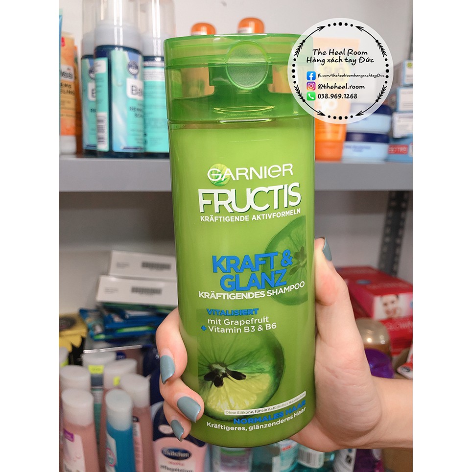 Dầu gội Garnier 🍓FREESHIP🍓Garnier Fructis Shampoo Kraft & Glanz 250ml dưỡng tóc chắc khoẻ [Hàng xách tay Đức]