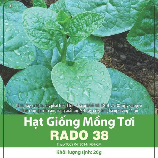 [ Rạng Đông] Hạt giống Mồng Tơi Lá To RADO 38 Rạng Đông (20gr)