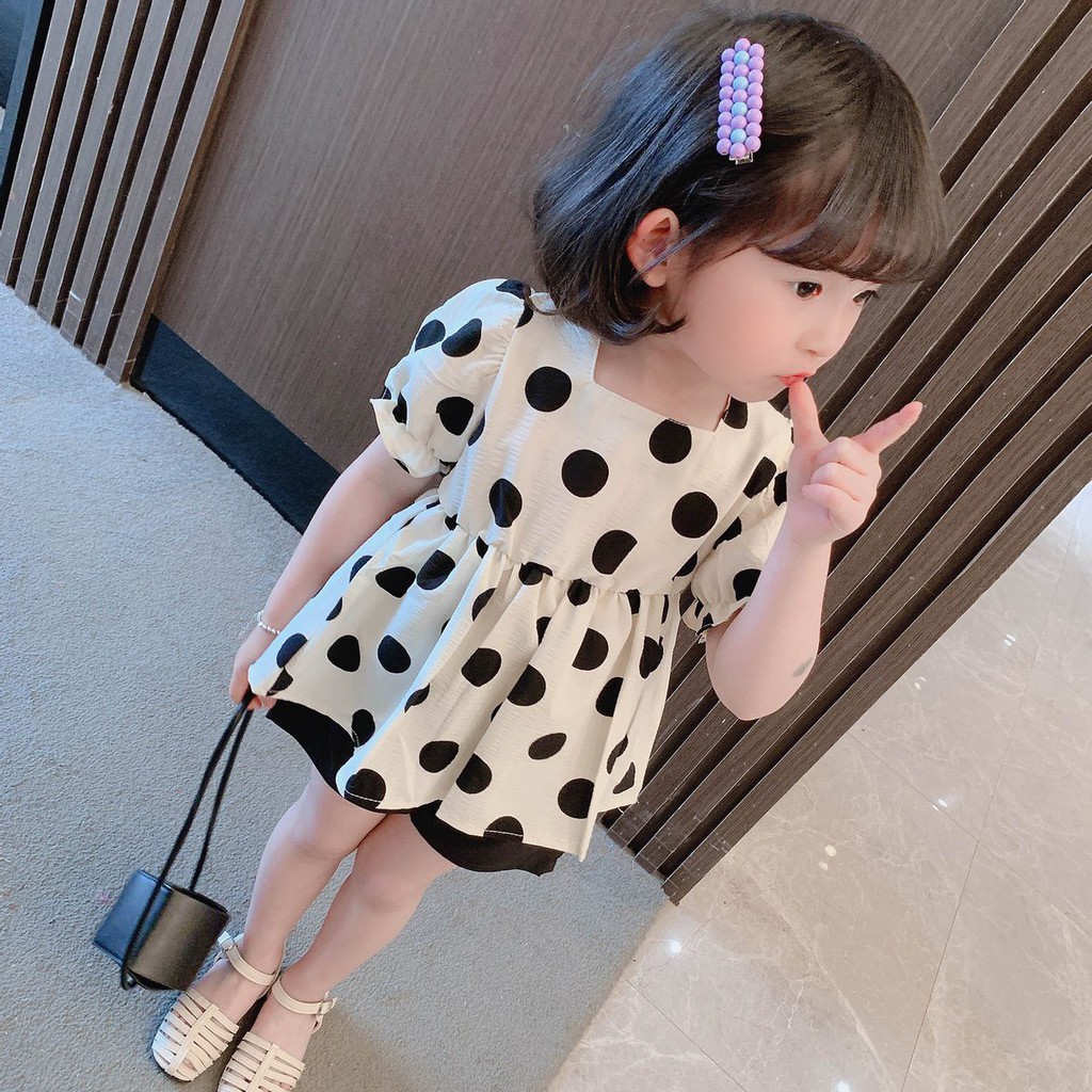 sét chấm bi cho bé gái