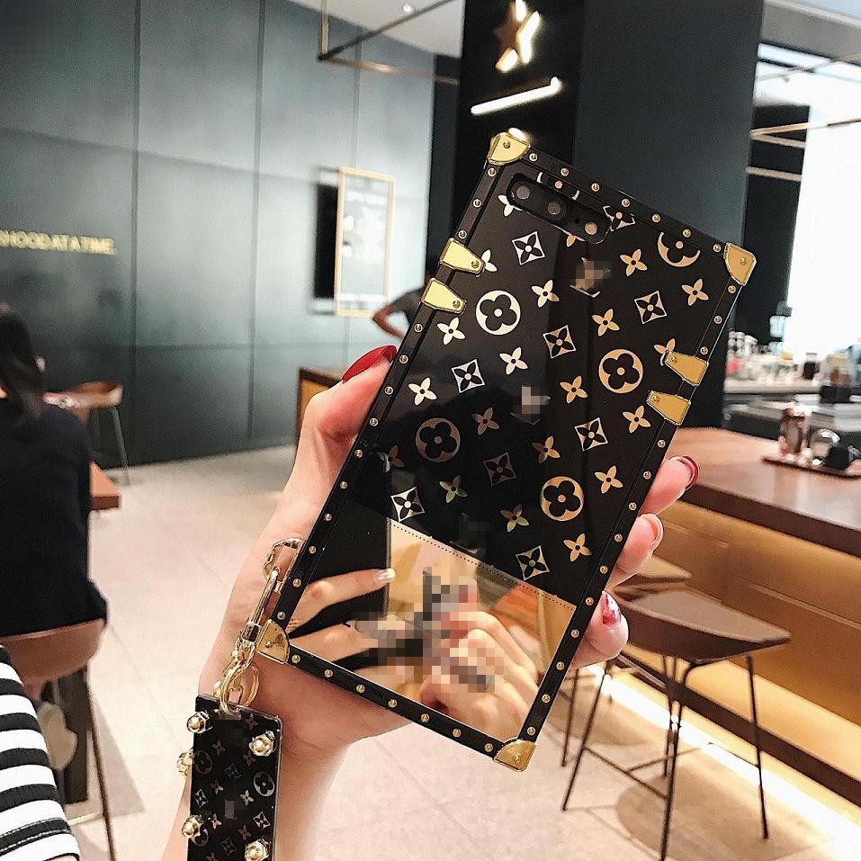 For Samsung Galaxy A52S A22 S10e S8 S9 S10 S21 S22 A32 A52 A72 A42 A12 J3 J5 J7 2017 J7 Pro J2 Prime Note8 Note9 M10 A10 Note10 Plus Note20 Ultra Fashion Mirror Square Phone Case