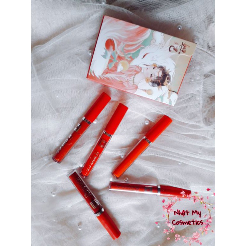 (HÀNG NỘI ĐỊA TRUNG) Sét son 5 cây Muge Leen cổ trang cô gái đỏ | BigBuy360 - bigbuy360.vn