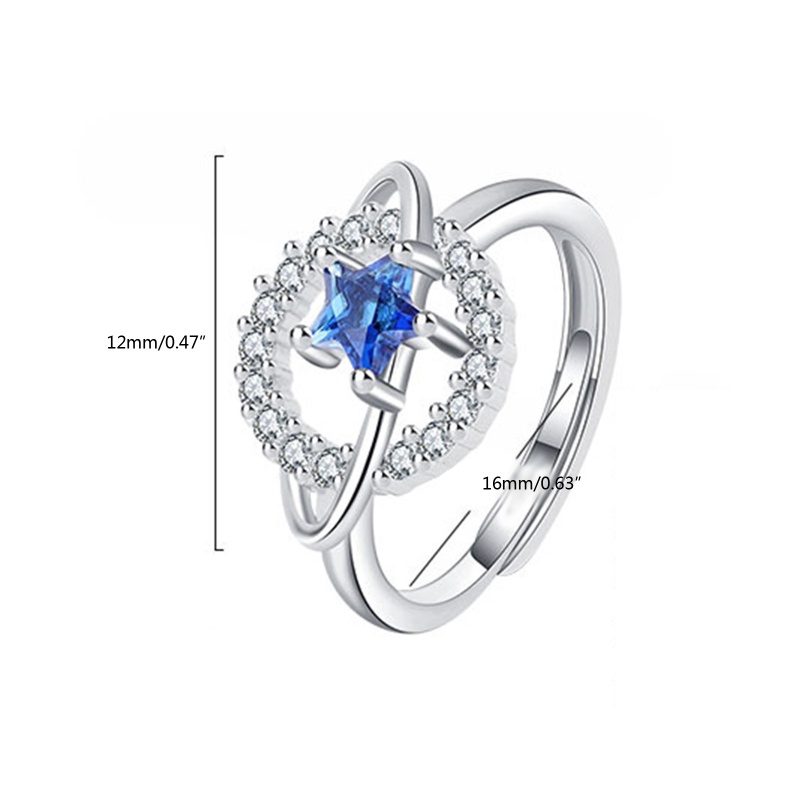 Nhẫn Mở Hình Hành Tinh Đính Đá Zircon Cho Nữ