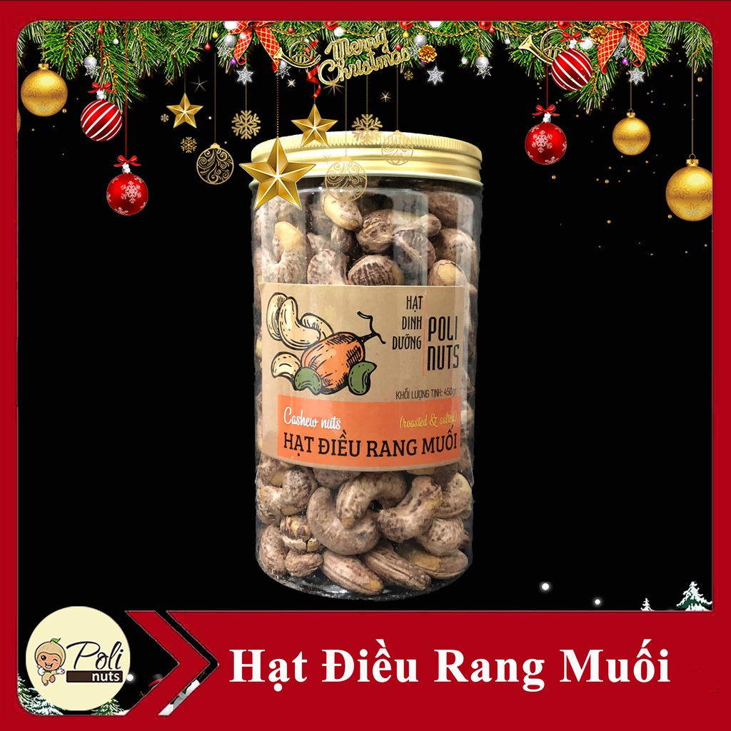 Hạt Điều Rang Muối Polinuts Nguyên Hạt Vỏ Lụa Loại A Hộp 300g / 400g / 500g