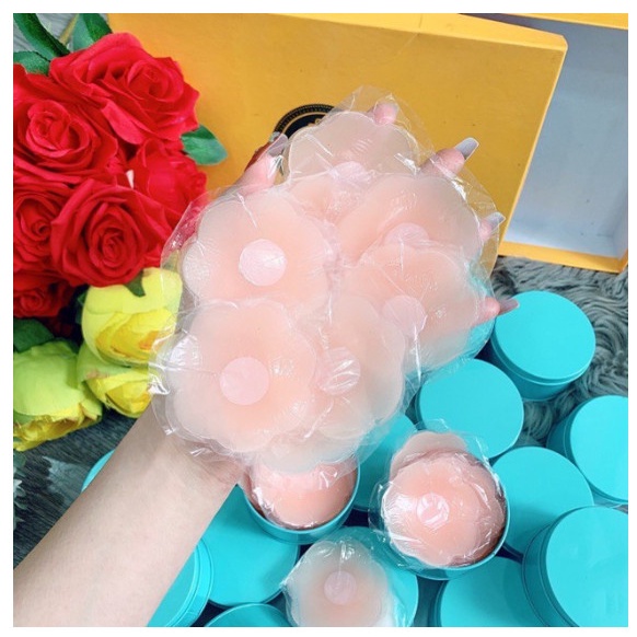Set 10 Miếng Dán Ngực Silicon Lót Ngực Nhũ Hoa, dán Đầu Ti Siêu Mềm Mại  sử dụng nhiều lần