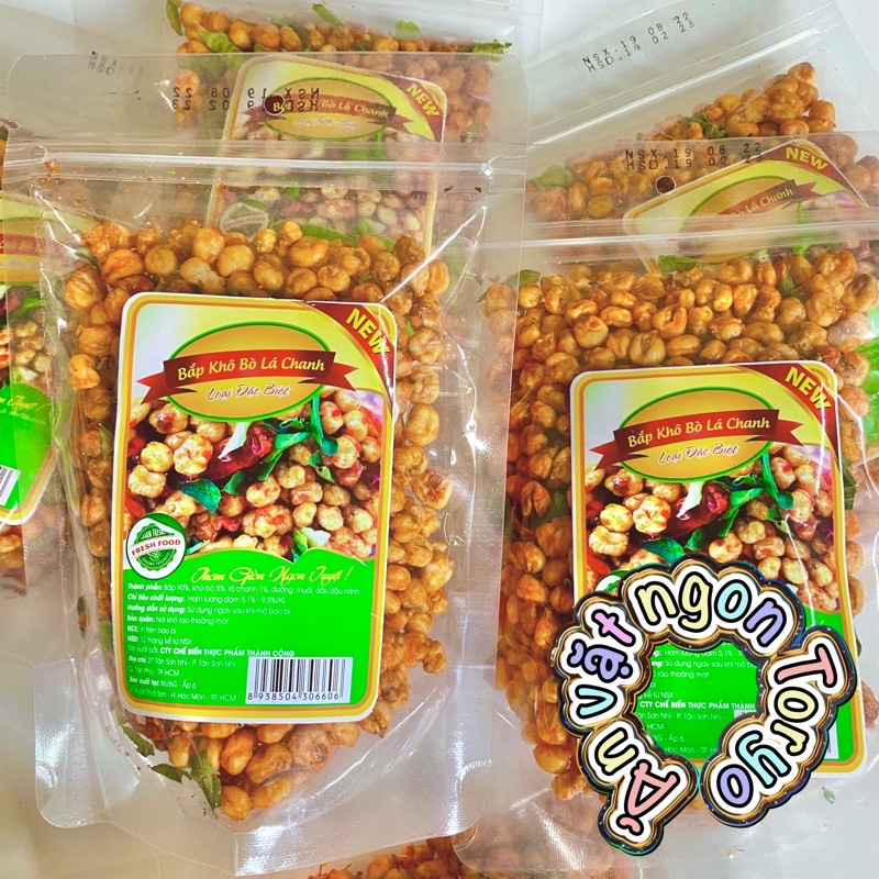 Bắp khô bò lá chanh ngon ngon (gói 150g)