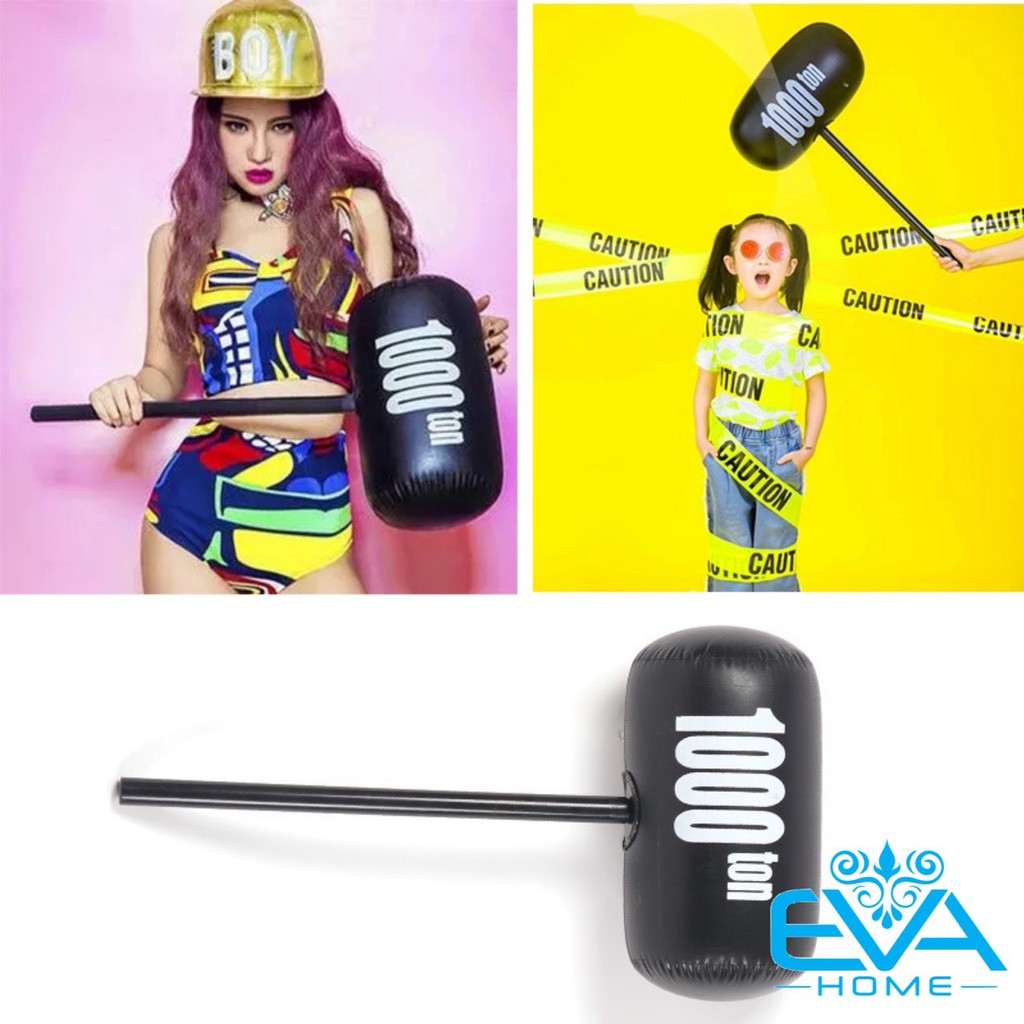 Búa Bơm Hơi Big Size 70cm /  Đồ Chơi Bơm Hơi Búa Tạ Đen Lớn 1000 Ton Big Size Vui Nhộn Large Inflatable Hammer 1000Ton