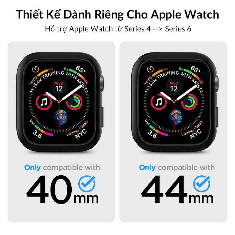 Bộ Ốp Viền Kính Cường Lực Apple Watch Anank Full Body Case, Chống Va Đập, Chống Xước, Ôm Sát Máy, Cảm Ứng Mượt Mà