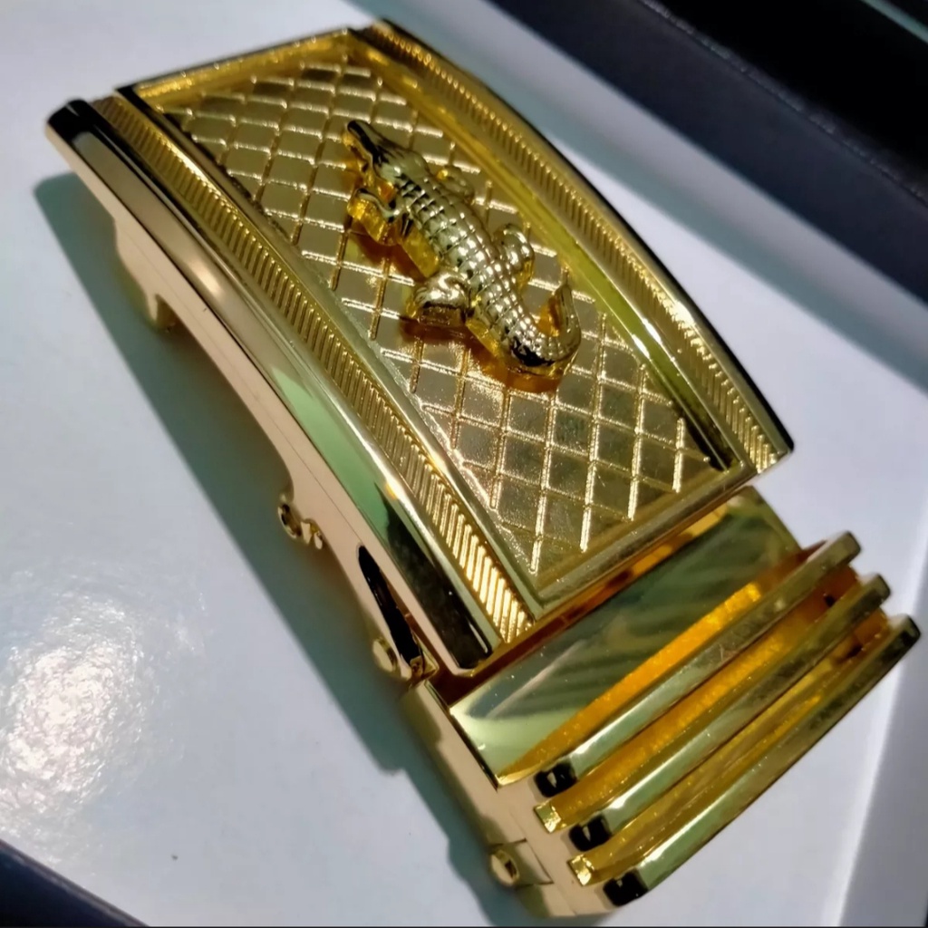 Mặt Khóa Thắt Lưng Cá Sấu Nam Dùng Cho Dây Có Răng Cưa Chống Gỉ Sang Trọng Có 2 Khổ 3.5CM Và 4CM-CS Vàng