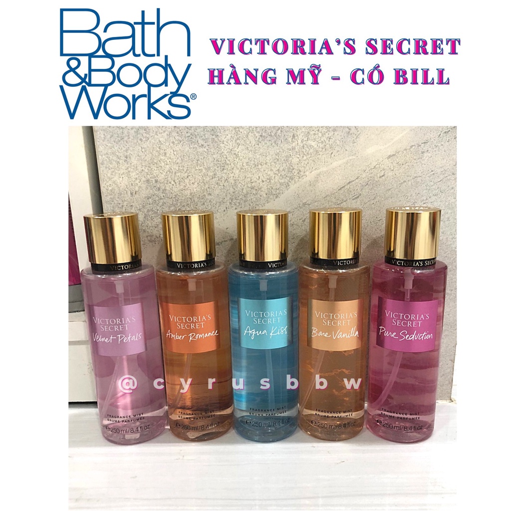 ( Mẫu Mới ) Xịt Toàn Thân Mist Victoria's Secret Amber Romance 250ml Từ Mỹ