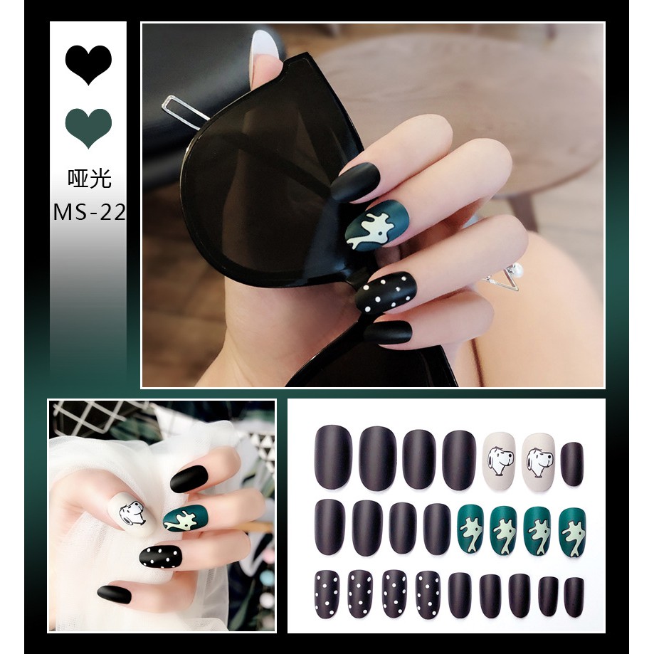 [H&Agrave;NG MỚI VỀ] M&oacute;ng Giả Nail Giả Nail Box 24 M&oacute;ng Độc Đ&aacute;o Thời Trang (Tặng K&egrave;m Keo D&aacute;n)