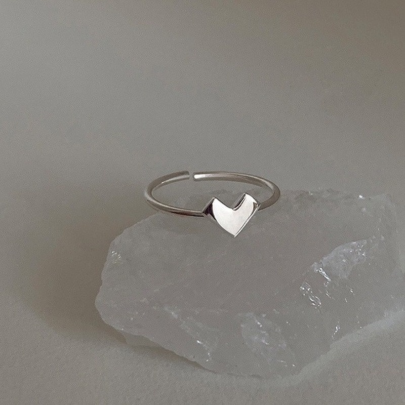 Nhẫn thiết kế kiểu hở hình trái tim thời trang sang trọng 211016