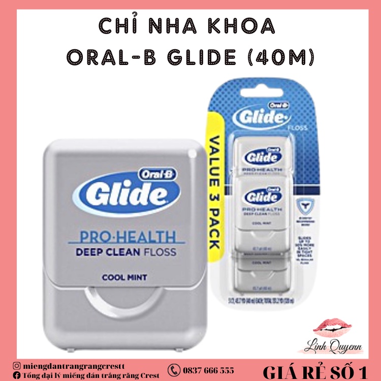 Chỉ nha khoa Oral-B Glide Pro Health Dental Floss Cool Mint (Dài 4M)