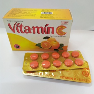 VITAMIN C Daktin Hộp 100 viên hỗ trợ tăng cường sức đề kháng cho cơ thể.