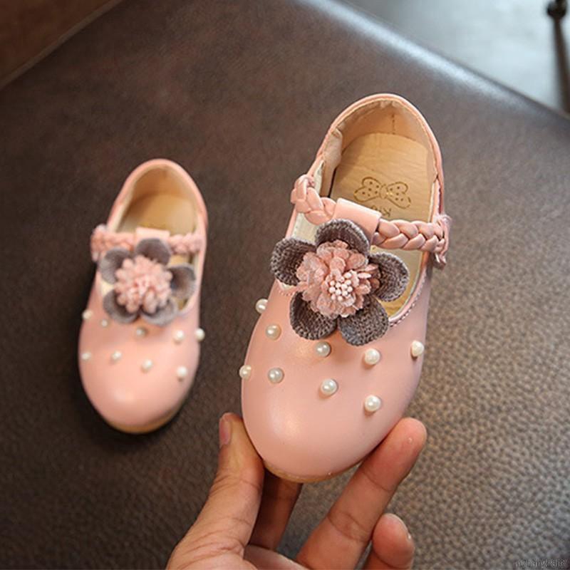 Giày da mềm mại kiểu dáng công chúa cho bé gái