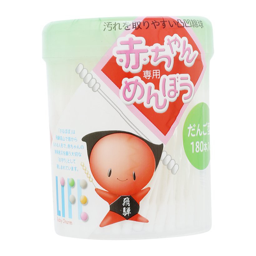 Tăm bông kháng khuẩn Life Akachan thân giấy 180 que cho bé