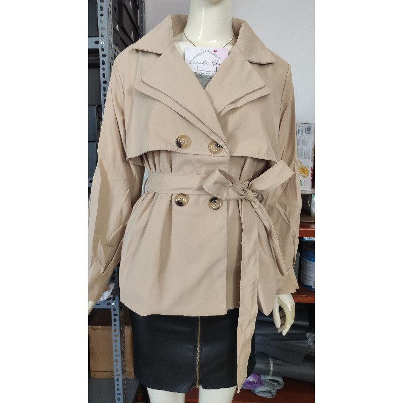 [HÀNG SẴN QUẢNG CHÂU] Áo blazer dáng ngắn áo khoác kèm đai măng tô dáng ngắn chanh xả xịn sò sang trọng | BigBuy360 - bigbuy360.vn